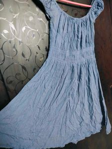 Off Shoulder Dusty Blue Dress Westside