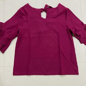 HEY Brand Magenta Bell Sleeves Top