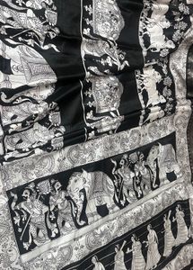 New Black And White Kalamkari Saree