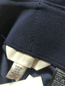 Elegant Navy Blue Belted Pants