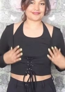 Black Lace-Up Halter Crop Top