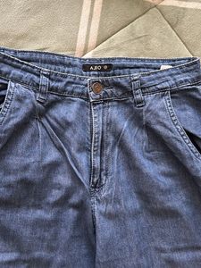 AJIO Blue Denim Pants