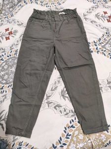 Olive Green High-Waisted Pants