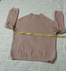 H&amp;M Shiny Peach Cable Knit Sweater