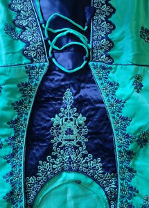 Size : XL, Model:long Chudi With Pant &amp; Dupatta, Design: Embroidery With Amazing Stone Work, New Dress, Sleeves Are There In Side The Chudi