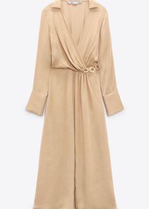 Zara Beige Satin Dress