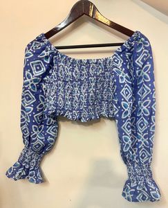 Printed Blue Top 💙