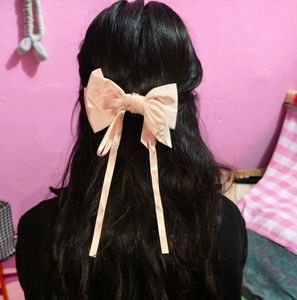 Peach Hair Bow Clip