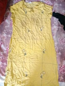 Floral Embroidered Yellow Top