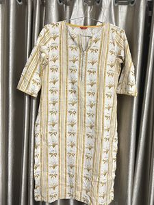 Striped Floral Print Kurta