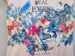 Peach Butterfly-print T-Shirt
