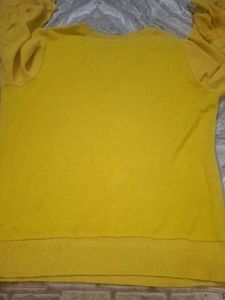 Yellow Ruffle Sleeve Top