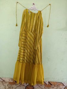 Yellow Flare Gown Dress