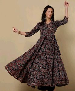 Floral Print Angrakha style Kurti