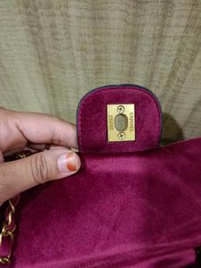 Chanel sling bag with velvet material