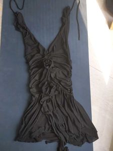 NEWME brand new party black mini ruffle dress