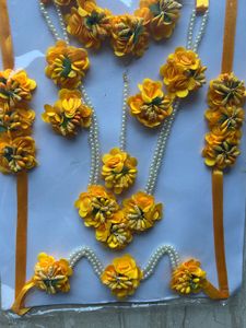 Haldi Ceremony artifical flower bridal set