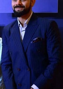 Virat kohli inspired striped double breasted suit