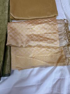 Festive Olive Banarasi Suit