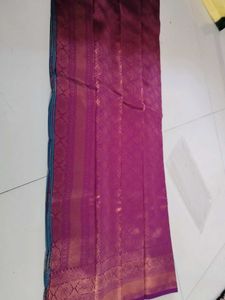 Elegant Blue &amp; Pink checked Saree