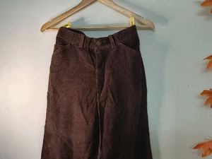 High Rise Brown Velvet Trousers