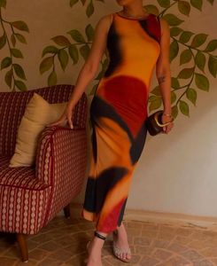 Abstract Print Midi Dress
