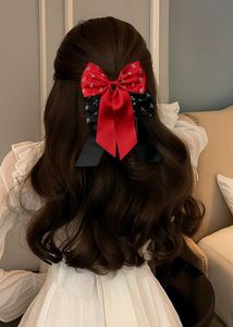 🎀 Chic Bow Hair Clip Combo ( black &amp; red ) 🎀