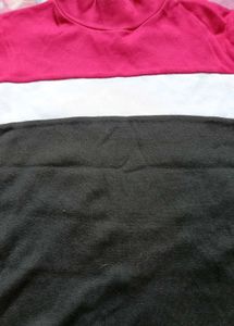 Greens &amp; Chillis Pink Turtleneck Crop Top
