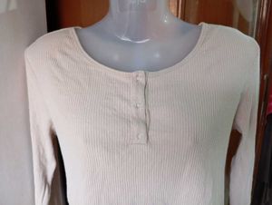 H&amp;M Ribbed Long Sleeve Top