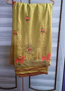 Lemon Yellow Green Saree