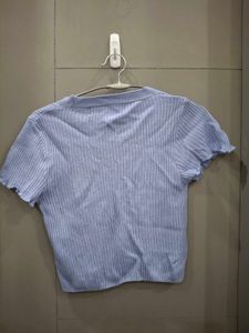 Cute Blue Cropped Cardigan