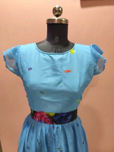 Blue Reef Print Maxi Dress