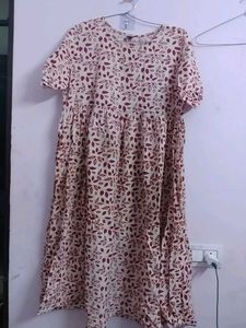 Floral Print Midi Dress,Too Used
