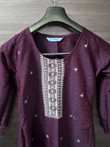 Coffee Brown Colour Embroided Kurti