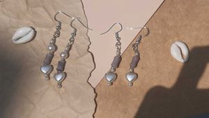 🍥 Pearl &amp; Heart Jewelry Set | Pendent &amp; earring