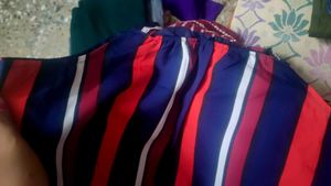 Striped and Bandhani Dress Material