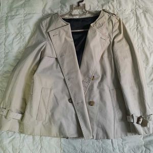 Classic Short Double-Breasted Trench Coat