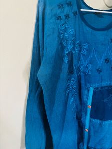 ₹190 only Blue straight kurta - XL