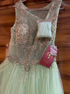 sea green dubai floral gown new with tag