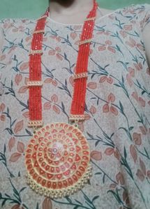 Traditional Red & Gold Necklace.Unused