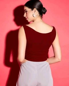 Maroon Sleeveless Top