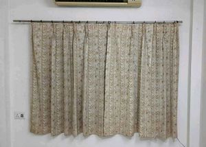Elegant Beige Floral Curtains (2 Window + 1 Door)