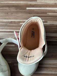 Girls White High-Top Sneakers