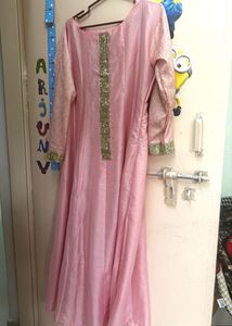 Pink Embellished Anarkali Kurta