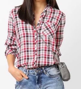 Unisex Checked Spread Collar Shirt🫶🏻