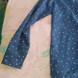 Patterned Blue Casual Shirt