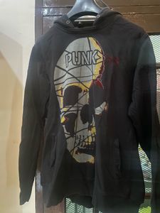 PUNK Skull Graphic Hooded Sweatshirt