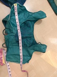 Dark Turquoise Lehnga With Net Dupptta