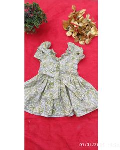 Cute Green Printed Frock