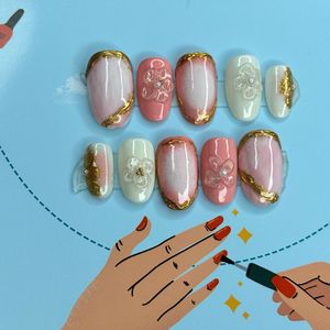 3D Pink Press-On Nail Set